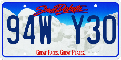 SD license plate 94WY30