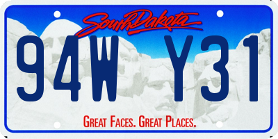 SD license plate 94WY31