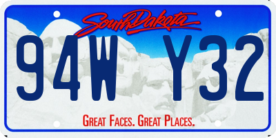 SD license plate 94WY32