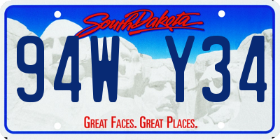 SD license plate 94WY34