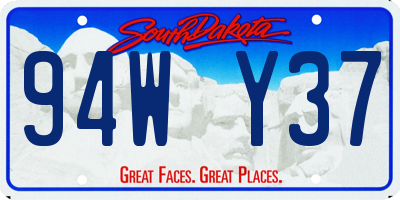 SD license plate 94WY37