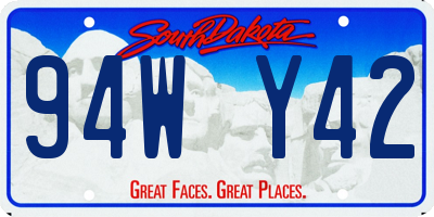 SD license plate 94WY42