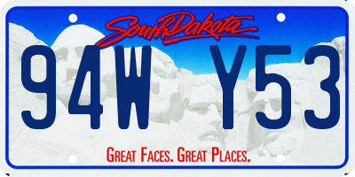 SD license plate 94WY53