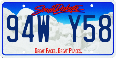 SD license plate 94WY58