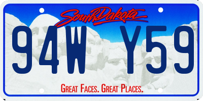 SD license plate 94WY59