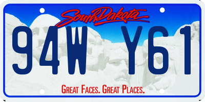 SD license plate 94WY61