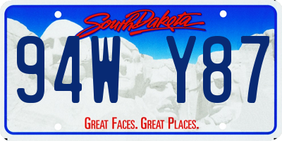 SD license plate 94WY87