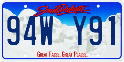SD license plate 94WY91