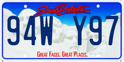 SD license plate 94WY97