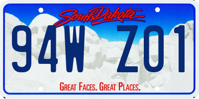 SD license plate 94WZ01