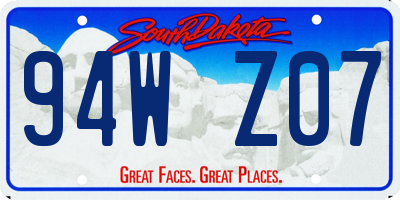 SD license plate 94WZ07