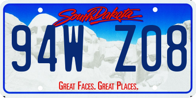 SD license plate 94WZ08