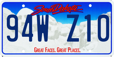 SD license plate 94WZ10