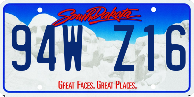 SD license plate 94WZ16
