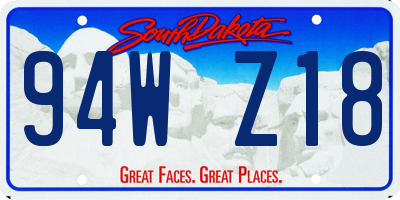 SD license plate 94WZ18
