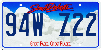 SD license plate 94WZ22