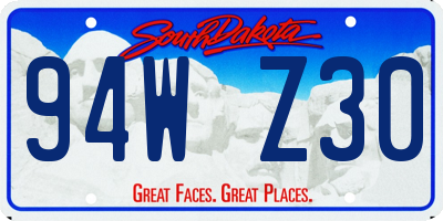 SD license plate 94WZ30