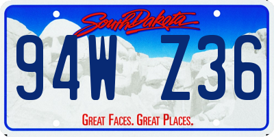 SD license plate 94WZ36