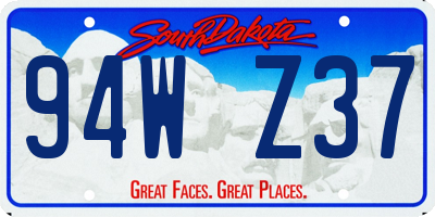 SD license plate 94WZ37