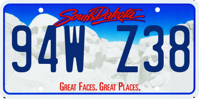 SD license plate 94WZ38