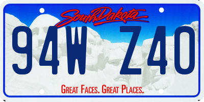 SD license plate 94WZ40