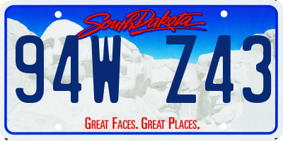 SD license plate 94WZ43
