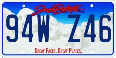 SD license plate 94WZ46
