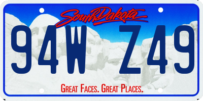 SD license plate 94WZ49