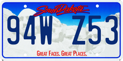 SD license plate 94WZ53