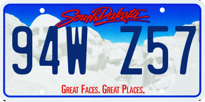SD license plate 94WZ57
