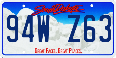 SD license plate 94WZ63