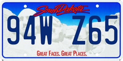 SD license plate 94WZ65