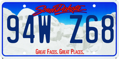 SD license plate 94WZ68