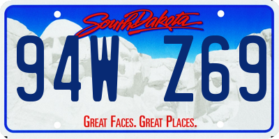 SD license plate 94WZ69