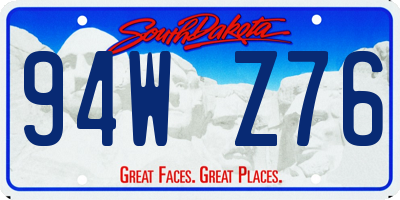 SD license plate 94WZ76