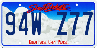 SD license plate 94WZ77