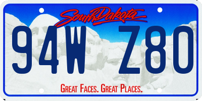 SD license plate 94WZ80