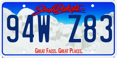 SD license plate 94WZ83