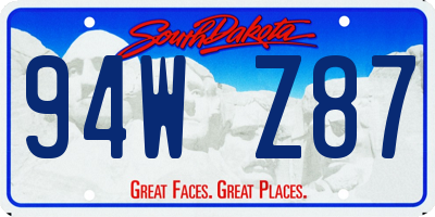 SD license plate 94WZ87