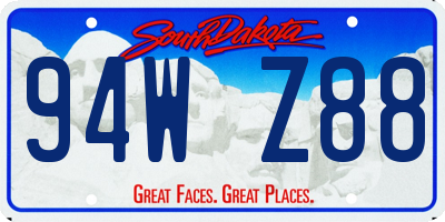 SD license plate 94WZ88