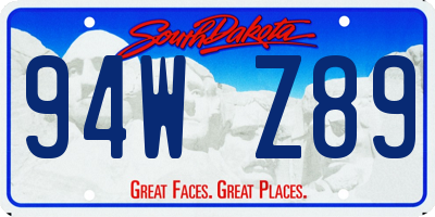 SD license plate 94WZ89