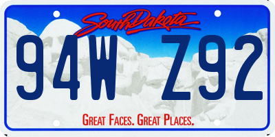 SD license plate 94WZ92