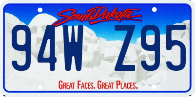 SD license plate 94WZ95