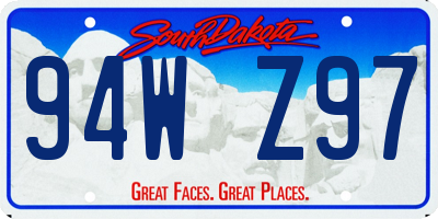 SD license plate 94WZ97