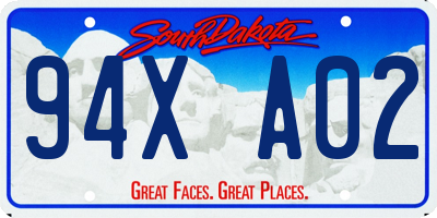 SD license plate 94XA02