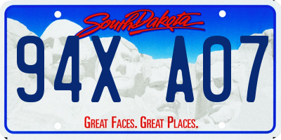 SD license plate 94XA07