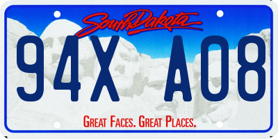 SD license plate 94XA08