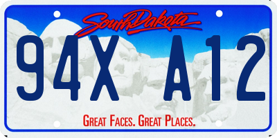 SD license plate 94XA12