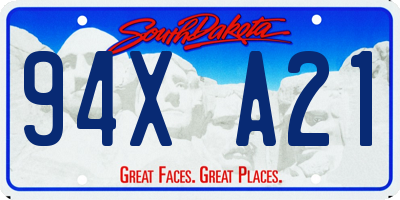 SD license plate 94XA21