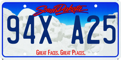 SD license plate 94XA25